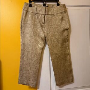 Bebe Metallic Gold Cropped Pants